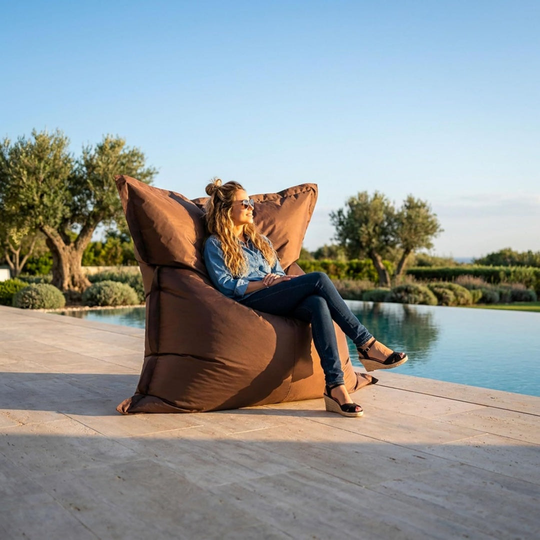 sedie beanbag marrone morbido resistente