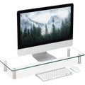 supporti per monitor trasparente ufficio regolabile vetro temperato