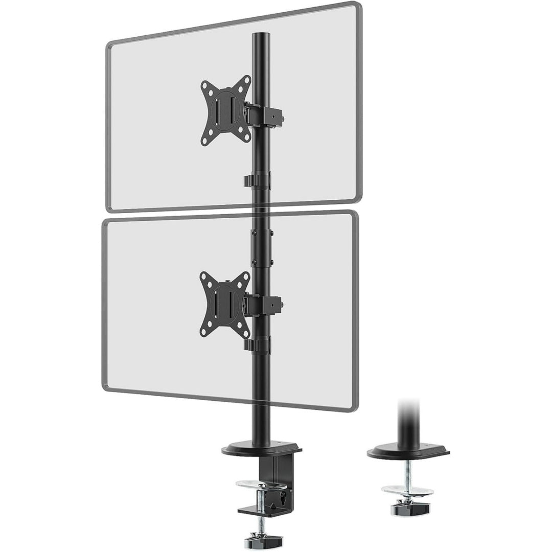 bracci per monitor nero ufficio doppio 1
